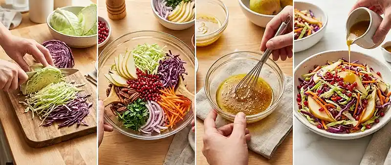 Pomegranate Pear Cabbage Slaw 3 fresh pear cabbage for labor day parties