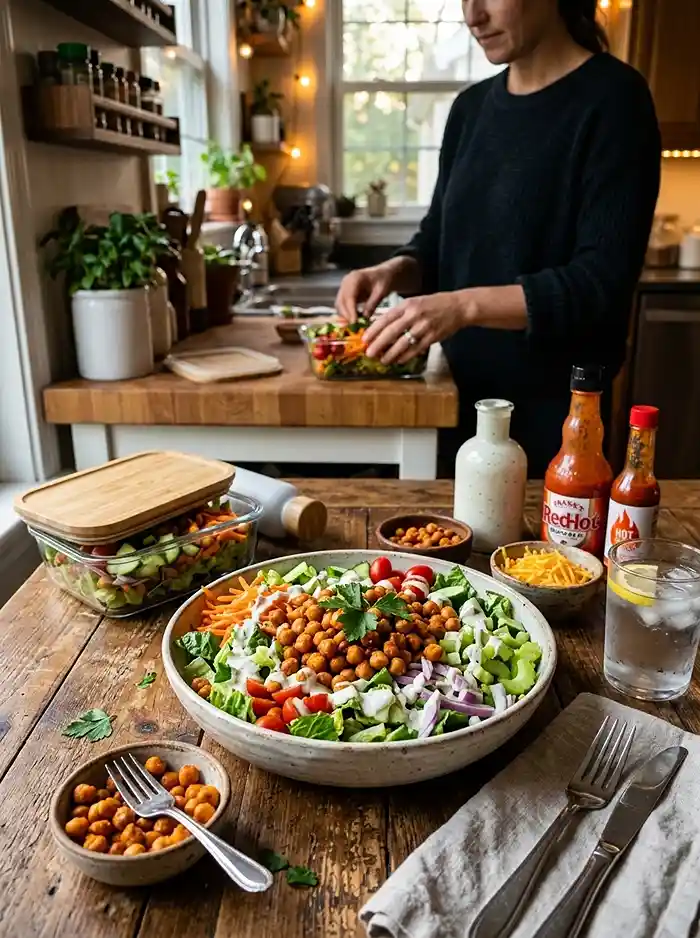 Buffalo Chickpea Ranch Chop Salad 4 healthy buffalo chickpea ranch for september dinner salads