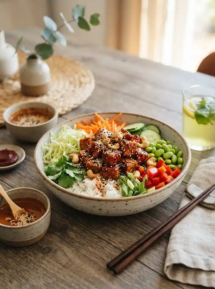 Korean Tempeh Cabbage Crunch Bowl 4 healthy korean tempeh cabbage for september dinner salads