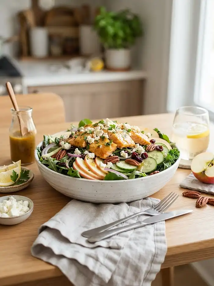 Maple Mustard Salmon Apple Salad 4 healthy maple mustard salmon for september dinner salads