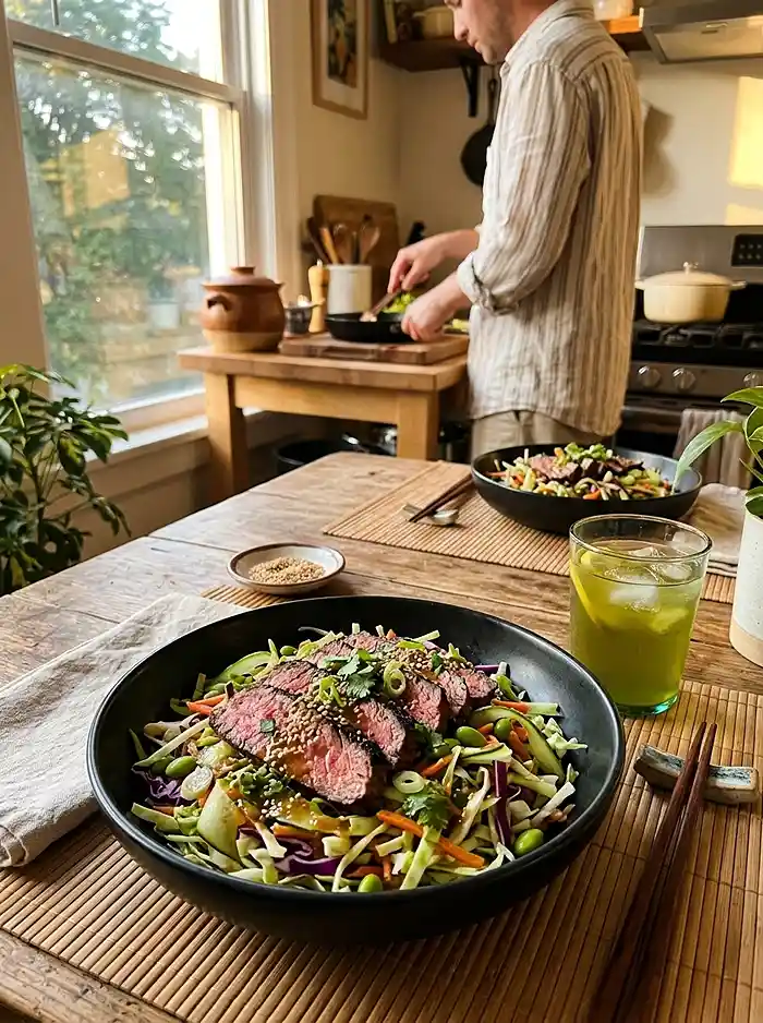 healthy miso steak cucumber for september dinner salads