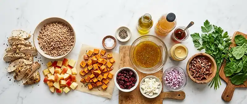Harvest Chicken Farro Chop Salad 2 high protein harvest chicken for easy weeknight dinners