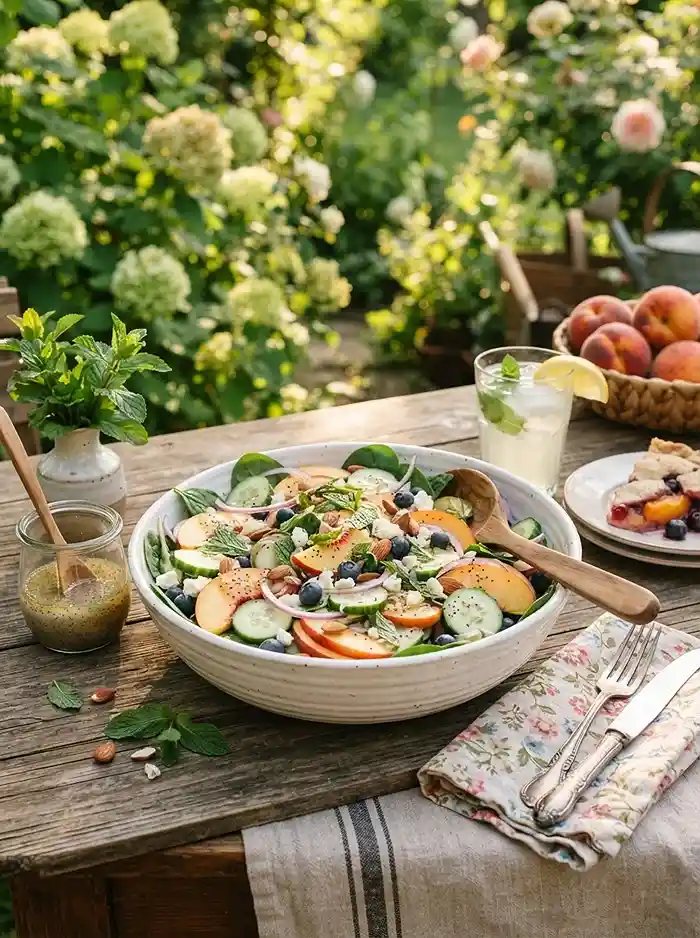 Cucumber Peach Poppyseed Salad 4 late summer salad