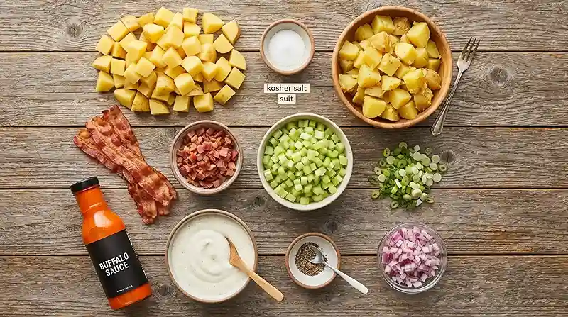Buffalo Ranch Potato Salad 2 make ahead buffalo ranch for football tailgate sides