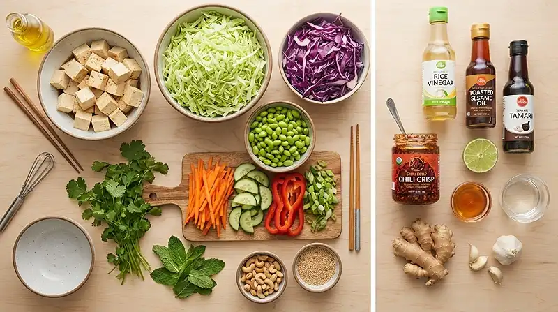 Chili Crisp Tofu Cabbage Salad 2 make ahead crisp tofu for lunch box meals