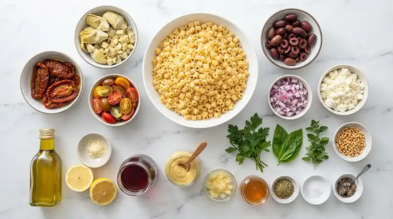 Sun Dried Tomato Artichoke Ditalini Salad 2 make ahead sun dried for football tailgate sides