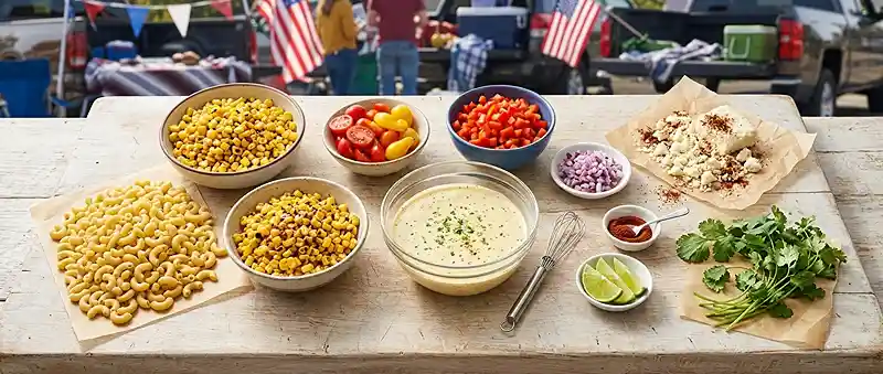 Tailgate Street Corn Mac Salad 2 make ahead tailgate street for football tailgate sides