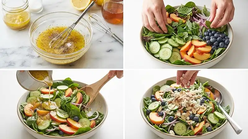 Cucumber Peach Poppyseed Salad 3 peach poppyseed salad