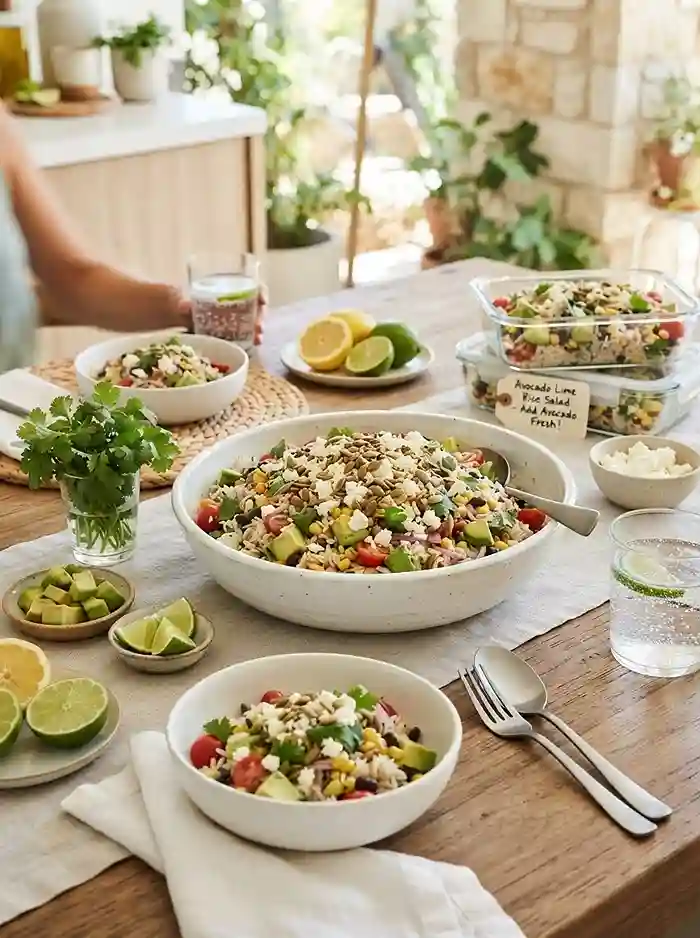 Avocado Lime Rice Salad 4 picnic salad