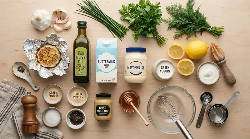 Roasted Garlic Herb Buttermilk Dressing 2 roasted garlic dressing