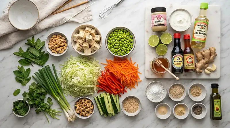 Sesame Tofu Edamame Crunch Salad 2 sesame tofu salad