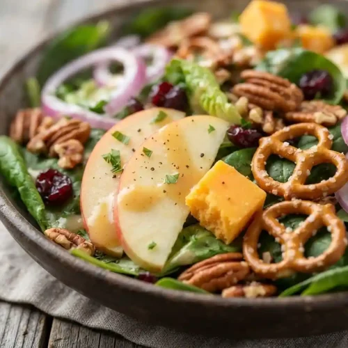 Apple Cheddar Pretzel Harvest Salad 5 Apple Cheddar Pretzel Harvest Salad