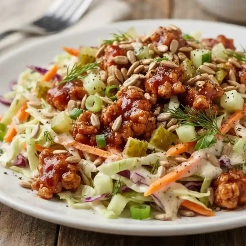 BBQ Turkey Pickle Slaw Salad 5 BBQ Turkey Pickle Slaw Salad