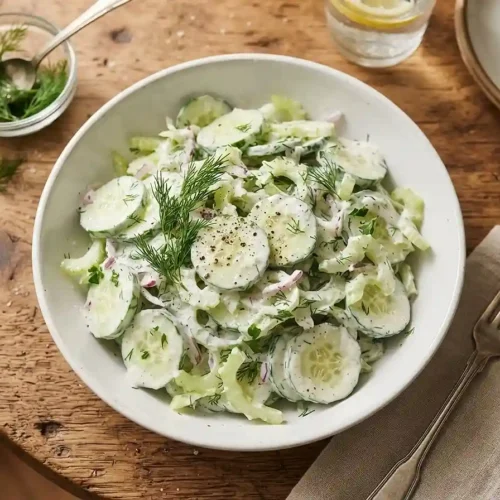 Creamy Dill Cucumber Celery Salad