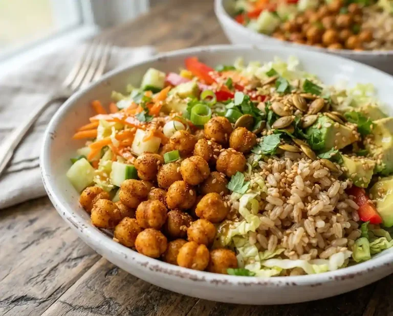 Crispy Chickpea Brown Rice Crunch Salad