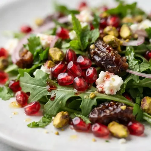 Date Pomegranate Arugula Salad 5 Date Pomegranate Arugula Salad
