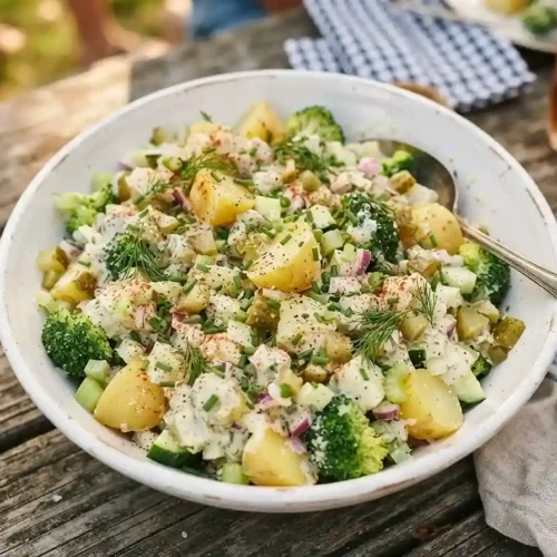 Dill Pickle Broccoli Potato Salad