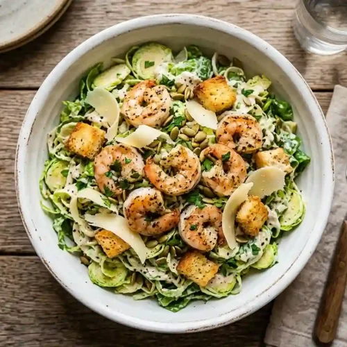Garlic Shrimp Brussels Caesar Salad 5 Garlic Shrimp Brussels Caesar Salad