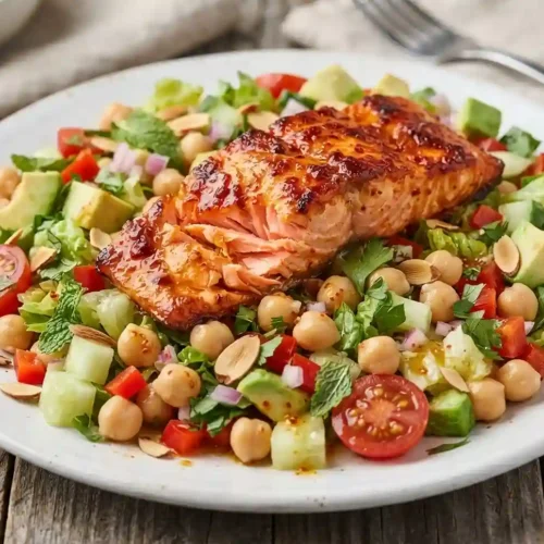 Harissa Salmon Chickpea Chop 5 Harissa Salmon Chickpea Chop