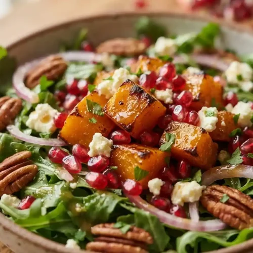 Honeynut Squash Pomegranate Feta Salad