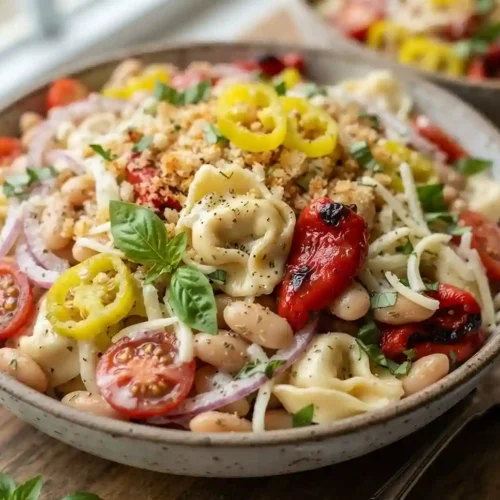 Italian Grinder Bean Tortellini Salad