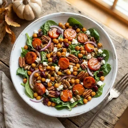 Maple Carrot Chickpea Harvest Salad