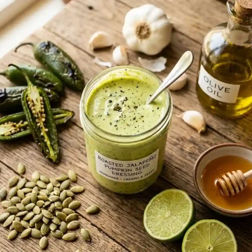 Roasted Jalapeno Pumpkin Seed Dressing