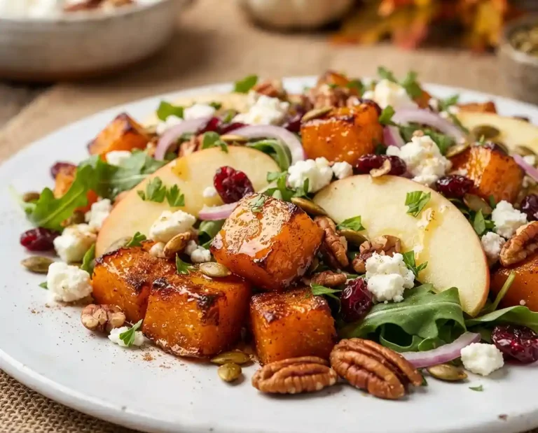 Roasted Pumpkin Apple Feta Salad