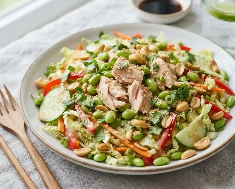 Sesame Edamame Tuna Crunch Salad