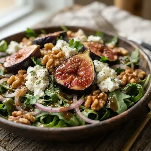 Warm Fig Goat Cheese Walnut Salad 5 Warm Fig Goat Cheese Walnut Salad