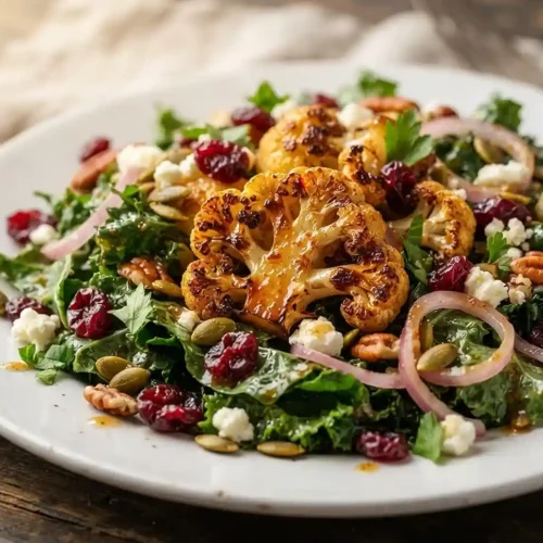 Warm Maple Cauliflower Kale Salad 5 Warm Maple Cauliflower Kale Salad
