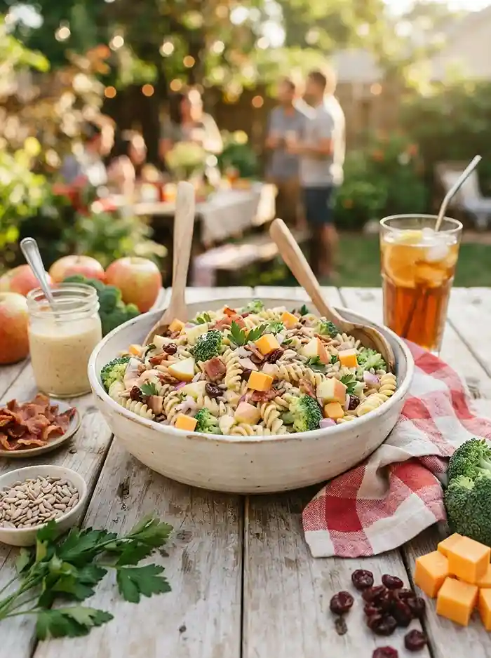 Apple Bacon Broccoli Pasta Salad 4 cold apple bacon broccoli for picnic and potluck tables