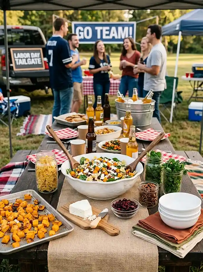 cold butternut squash feta for picnic and potluck tables