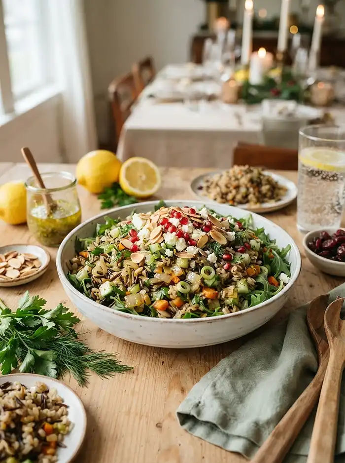 Lemon Herb Wild Rice Pilaf Salad 4 cold lemon herb wild for picnic and potluck tables