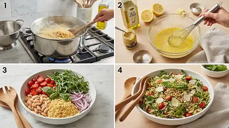 cold pesto white bean for picnic and potluck tables