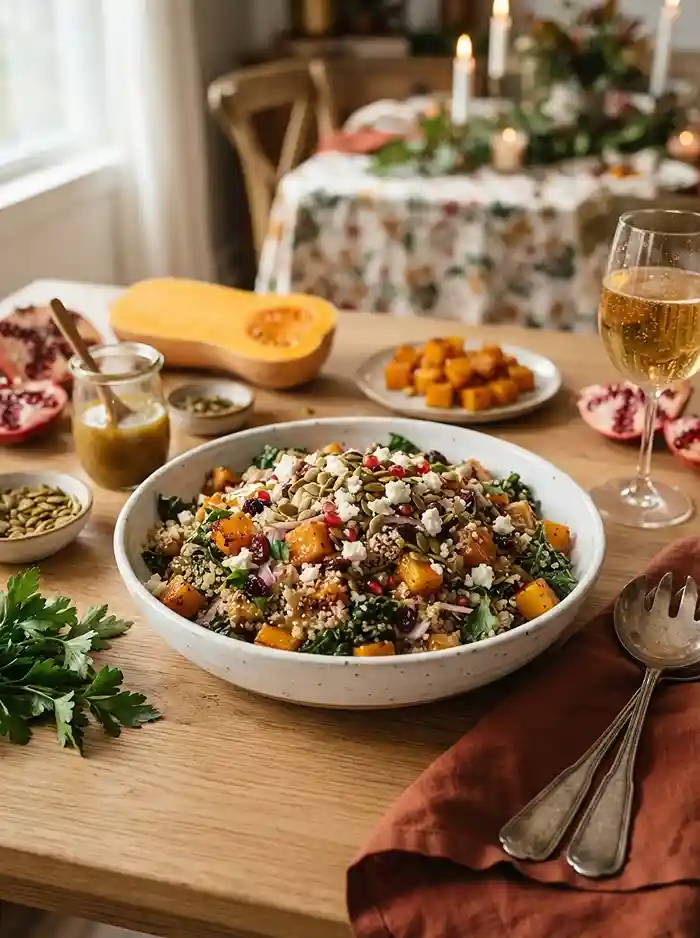 Roasted Squash Pepita Quinoa Salad 4 cold squash pepita quinoa for picnic and potluck tables