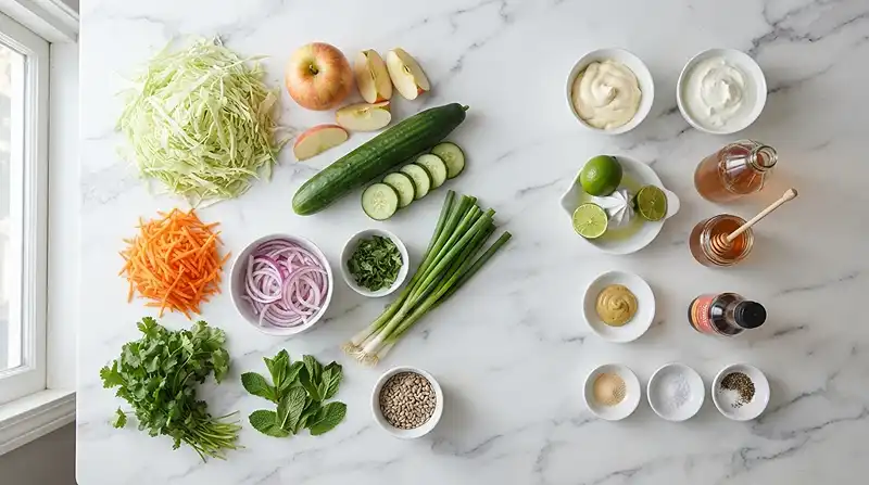 Cucumber Apple Slaw Salad 2 crisp cucumber apple for healthy lunch sides