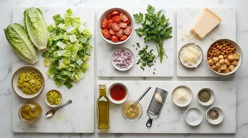 Pepperoncini Romaine Parmesan Chop Salad 2 crisp pepperoncini romaine for healthy lunch sides