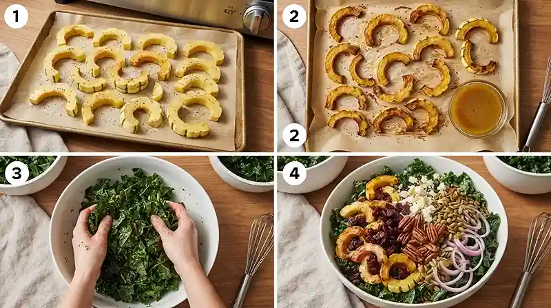 Cranberry Delicata Kale Salad 3 fresh delicata kale for colorful harvest tables