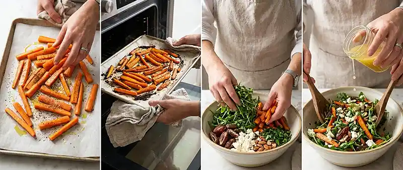 Roasted Carrot Feta Date Salad 3 fresh feta date for colorful harvest tables