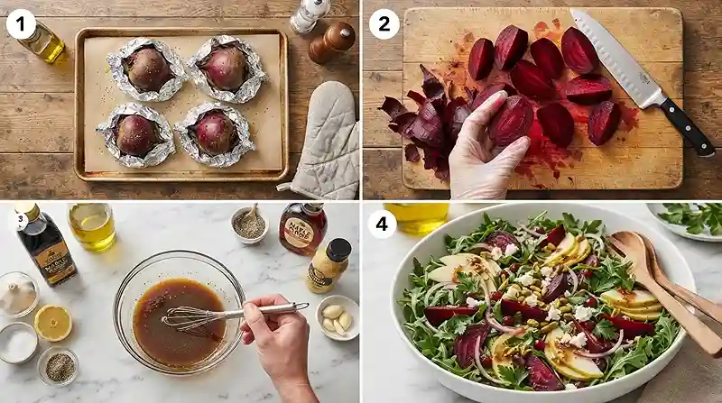 Roasted Beet Pear Pistachio Salad 3 fresh pear pistachio for colorful harvest tables