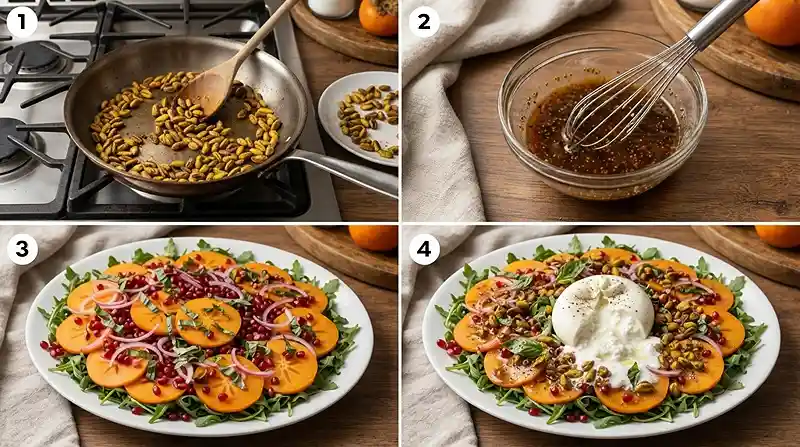 Persimmon Pomegranate Burrata Salad 3 fresh pomegranate burrata for colorful harvest tables
