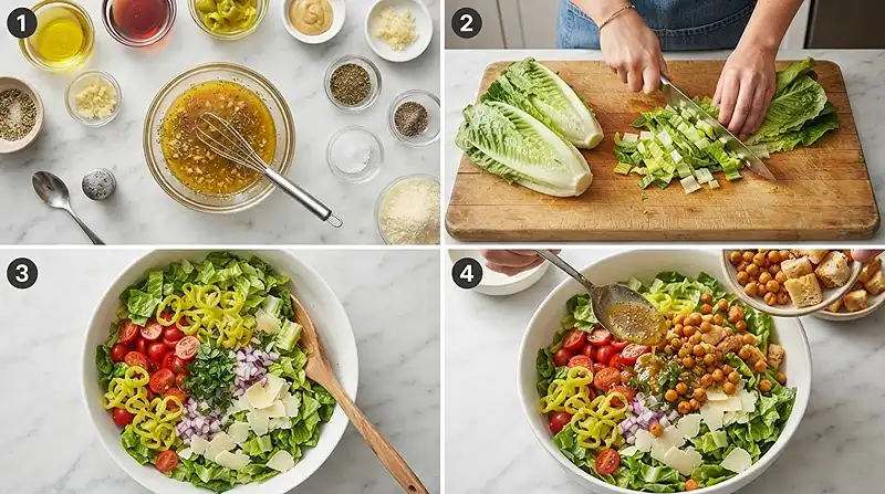 Pepperoncini Romaine Parmesan Chop Salad 3 fresh romaine parmesan for simple dinner salads