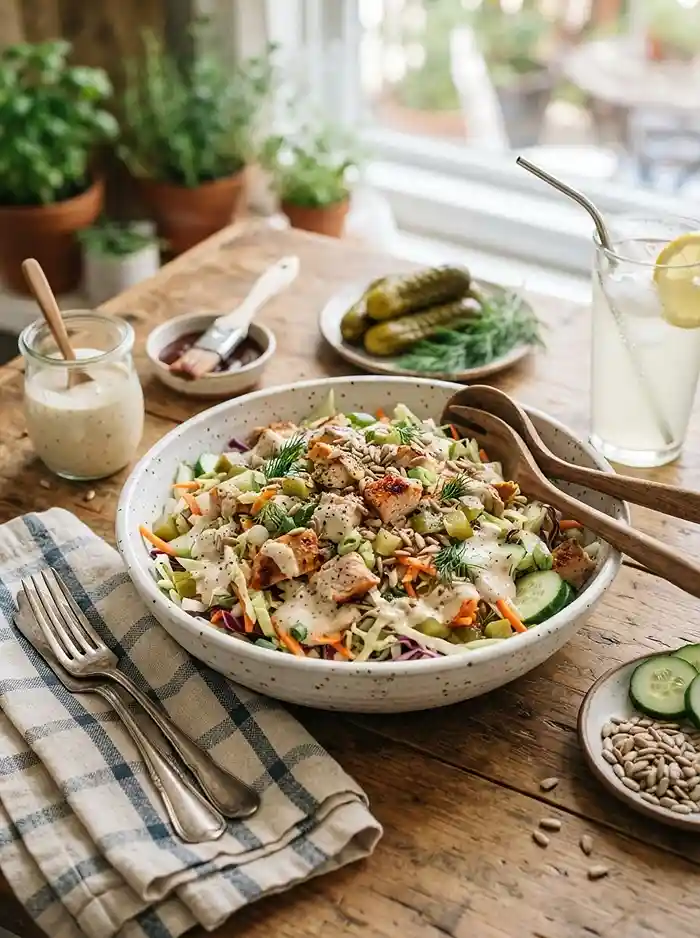 BBQ Turkey Pickle Slaw Salad 4 hearty bbq turkey pickle for busy fall evenings