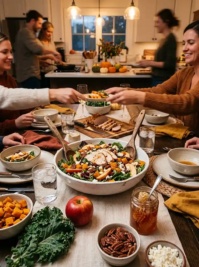 Hot Honey Turkey Harvest Chop Salad 4 hearty hot honey turkey for busy fall evenings