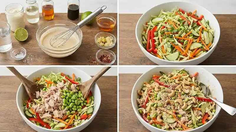 Sesame Edamame Tuna Crunch Salad 3 hearty sesame edamame tuna for busy fall evenings