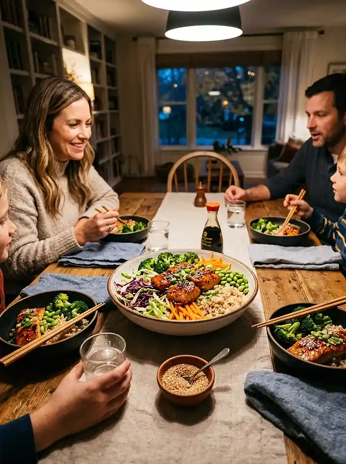 Teriyaki Salmon Broccoli Crunch Bowl 4 hearty teriyaki salmon broccoli for busy fall evenings