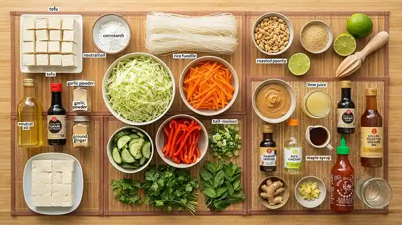 Crispy Tofu Thai Noodle Slaw 2 high protein crispy tofu for easy weeknight dinners