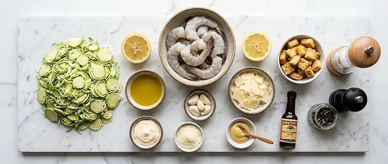 Garlic Shrimp Brussels Caesar Salad 2 high protein garlic shrimp for easy weeknight dinners