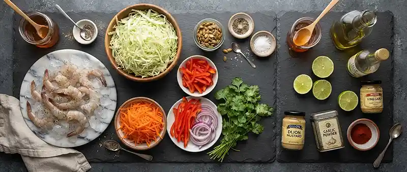 Hot Honey Shrimp Pumpkin Slaw 2 high protein hot honey for easy weeknight dinners